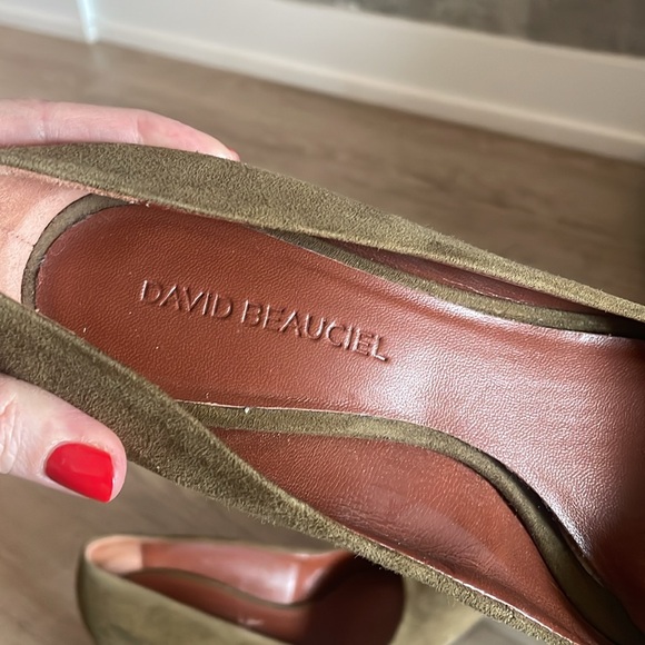 David Beauciel green/khaki suede pumps - Picture 3 of 4